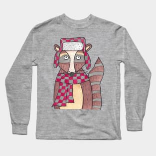 Winter Raccoon Long Sleeve T-Shirt